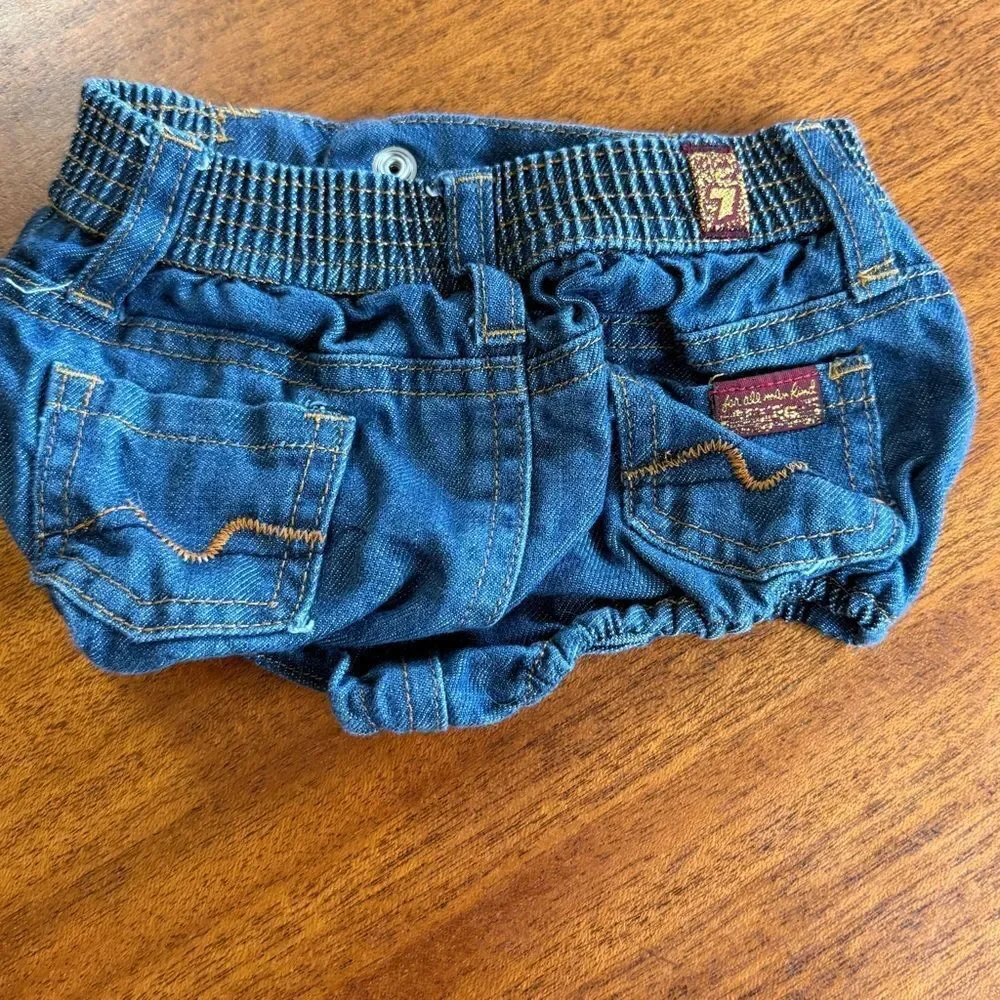 7 For All Mankind Denim Diaper Cover Size 6/9 Months